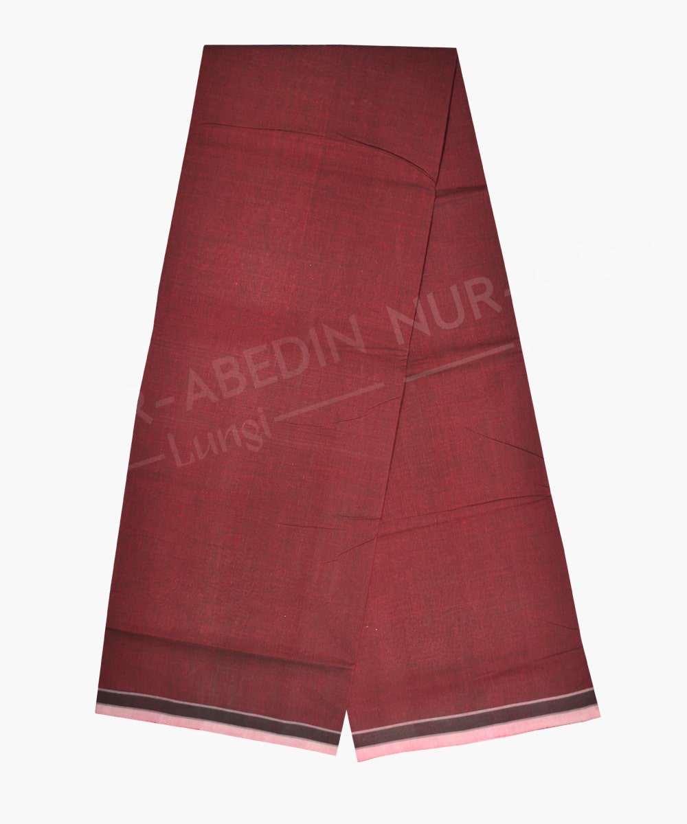 Maroon Solid Handloom Lungi
