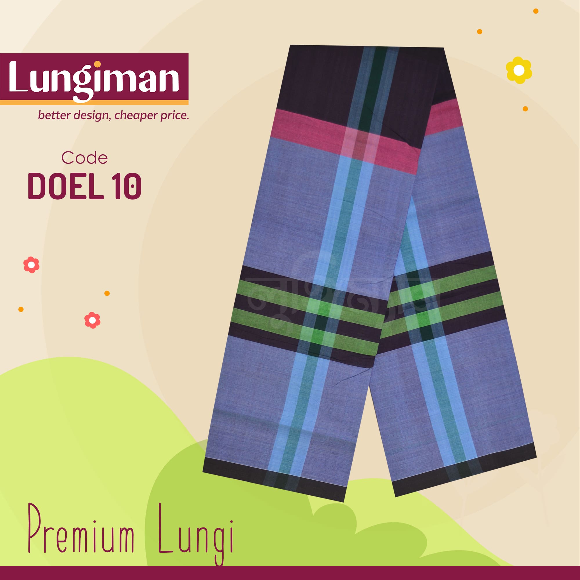 Deep Purple Check Lungi